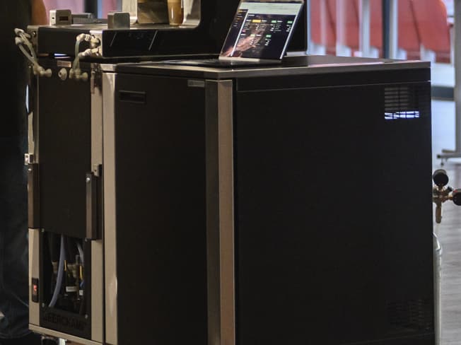 Keg cooler next to the BeerChamp machine